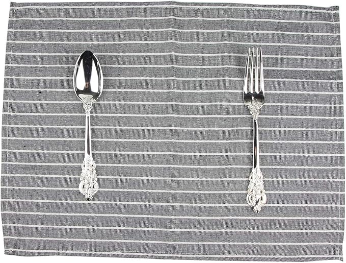 Juego de 12 Servilletas de Tela Blancas a Rayas - 40 x 30 cm miniatura 7