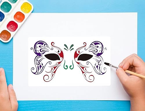 Miniatura 7 de 16 plantillas faciales para dibujar máscaras de pintura, plantillas de bricolaje para pared de madera, decoración del hogar, suministros de recuerdo