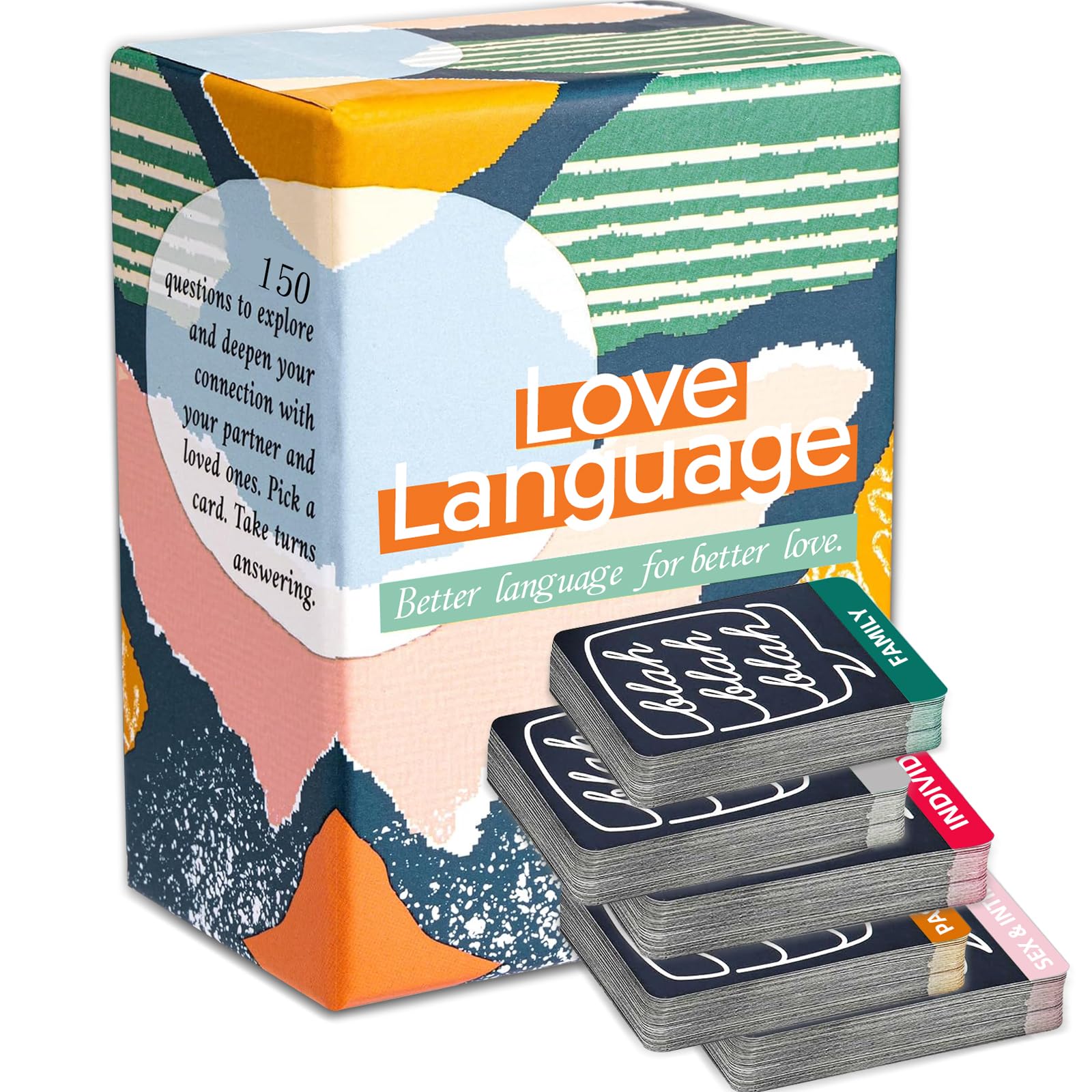 FLUYTCO Love Lingual Level 2: Couple Card Game - Deeper Language for Deeper Love - 150 Conversation Starter Questions for Couples - Date Night & Relationship