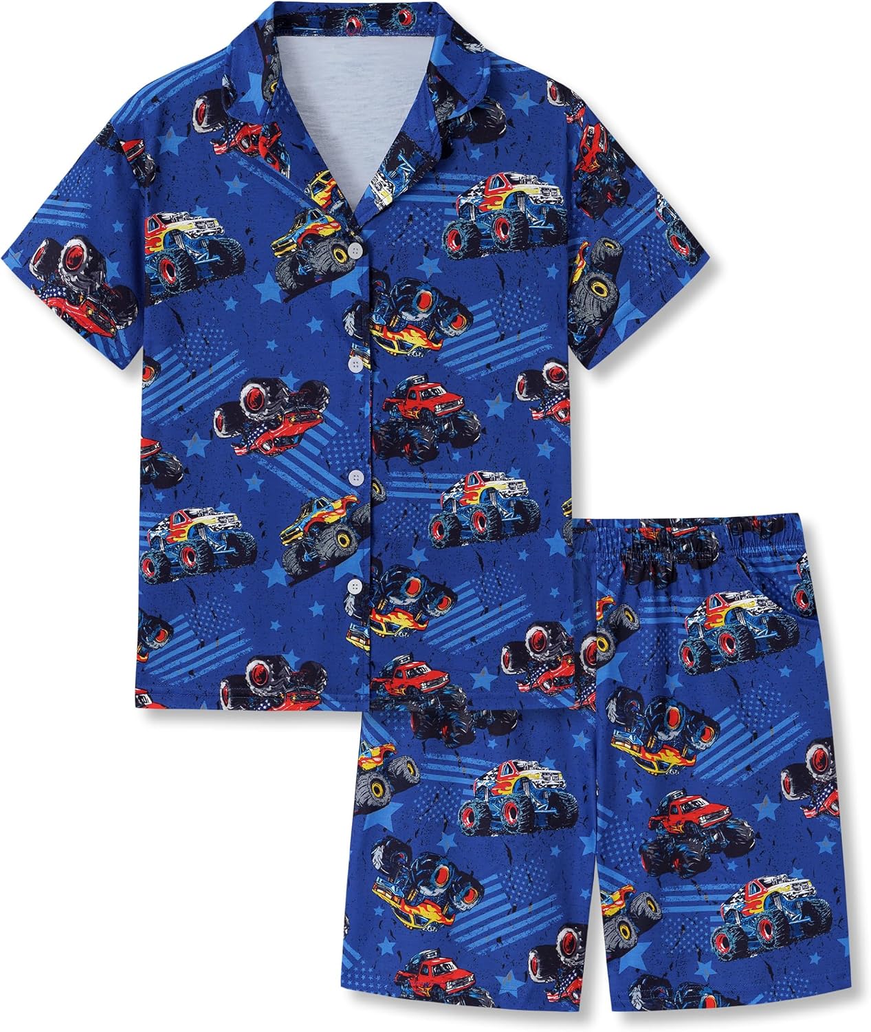 Beezizac Boys Cozy Coat Style Pajamas Graffiti/Smile/Vacation/Basketball Button Down 2-pc Set Size 6-18