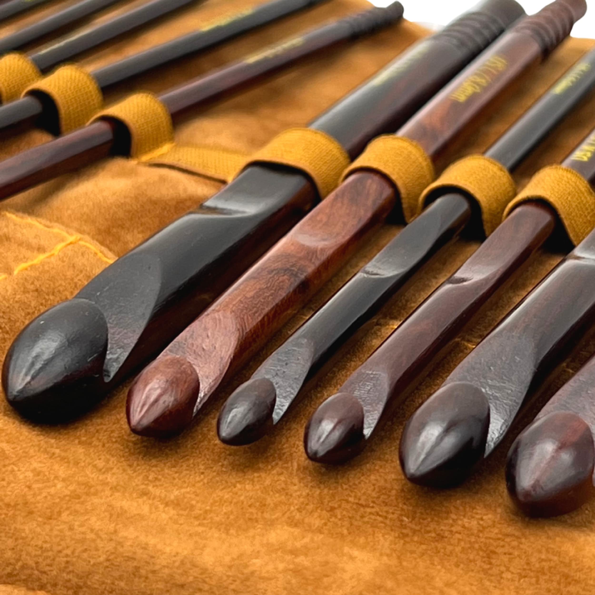 Revolution Fibers Artisan Rosewood Crochet Hooks Set Benin