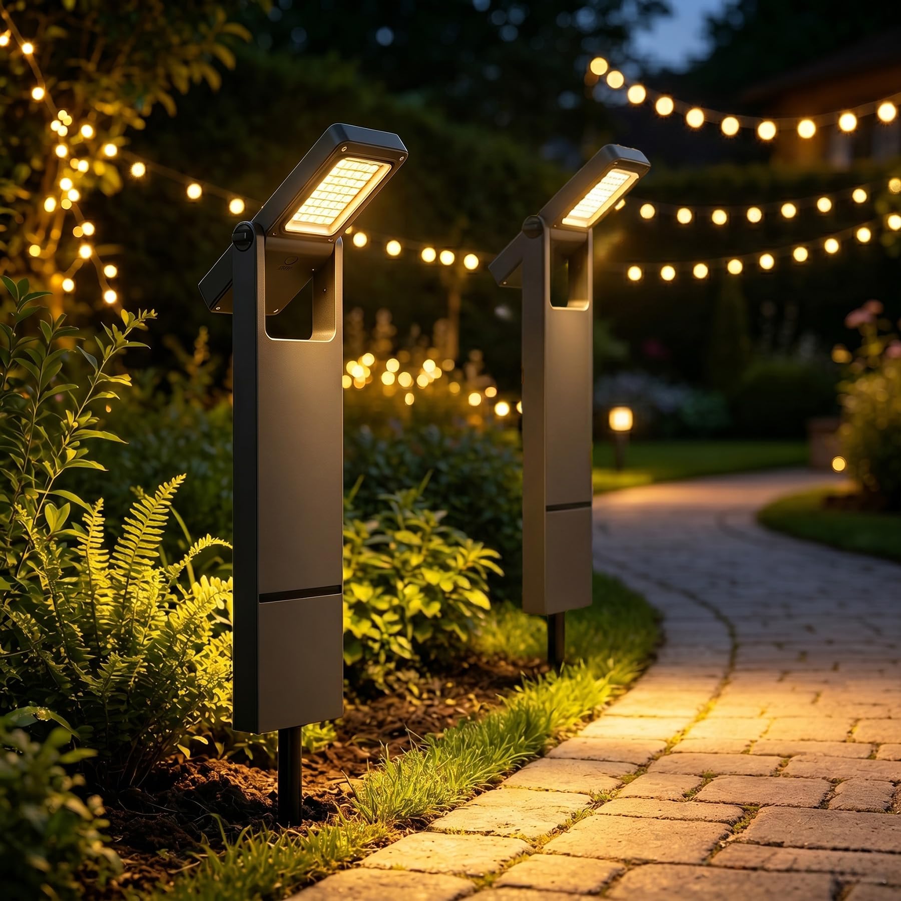 kefflum Solar Wegeleuchten für AußEn, Wegeleuchten AußEn Solar 300LM/100LM mit Helle 40 LED Lichts, Solarlampen füR AußEn Garten Stehend 2500K-3500K, Warmweiß, Ip65, für Weg Terrasse Rasen (2 Stück)