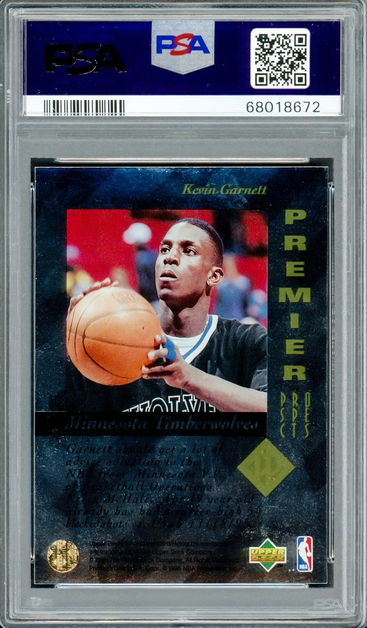 Amazon.com: Kevin Garnett Autographed 1995 Upper Deck SP Rookie