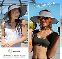 Vista 7 de Simplicity - Sombrero con protección solar UV UPF 50 para mujer, convertible en visera para playa