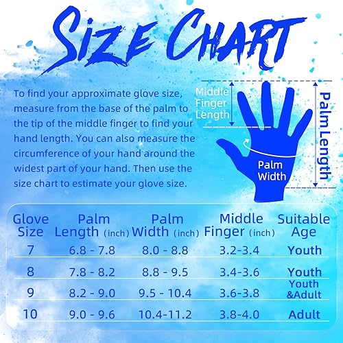 Miniatura 5 de WVVOU Guantes de portero de fútbol para jóvenes adultos, guantes de portero de alto rendimiento, guantes de fútbol transpirables, 4+0.118in, súper