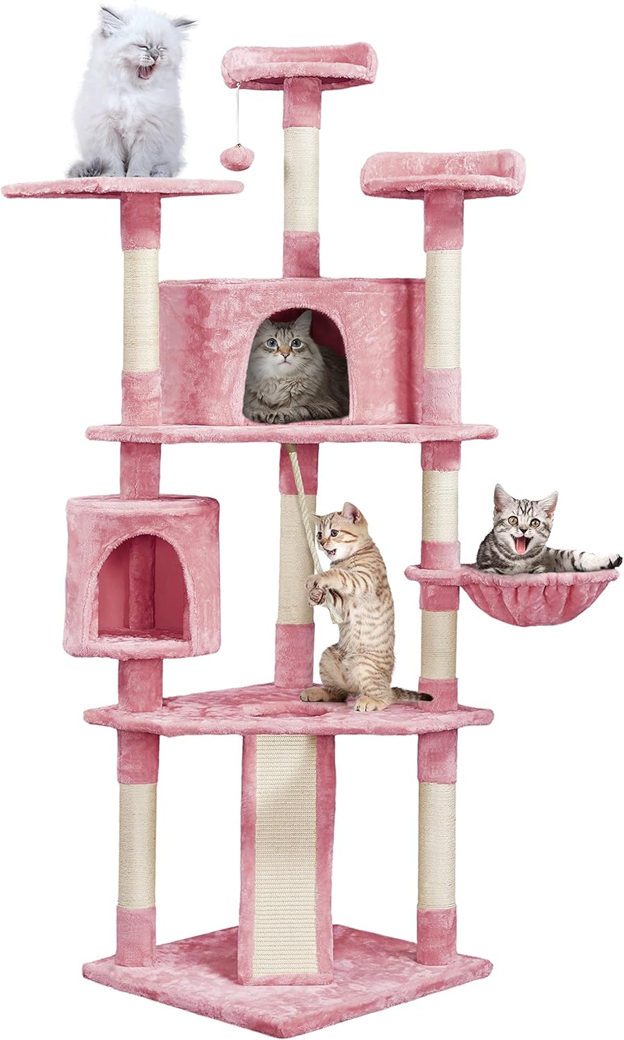 Yaheetech 79 inches Multi-Level Cat Tree Condo with Scratching Post Pet Stand Play House Furniture Kitten Kitty Activity Tower : Pet Supplies