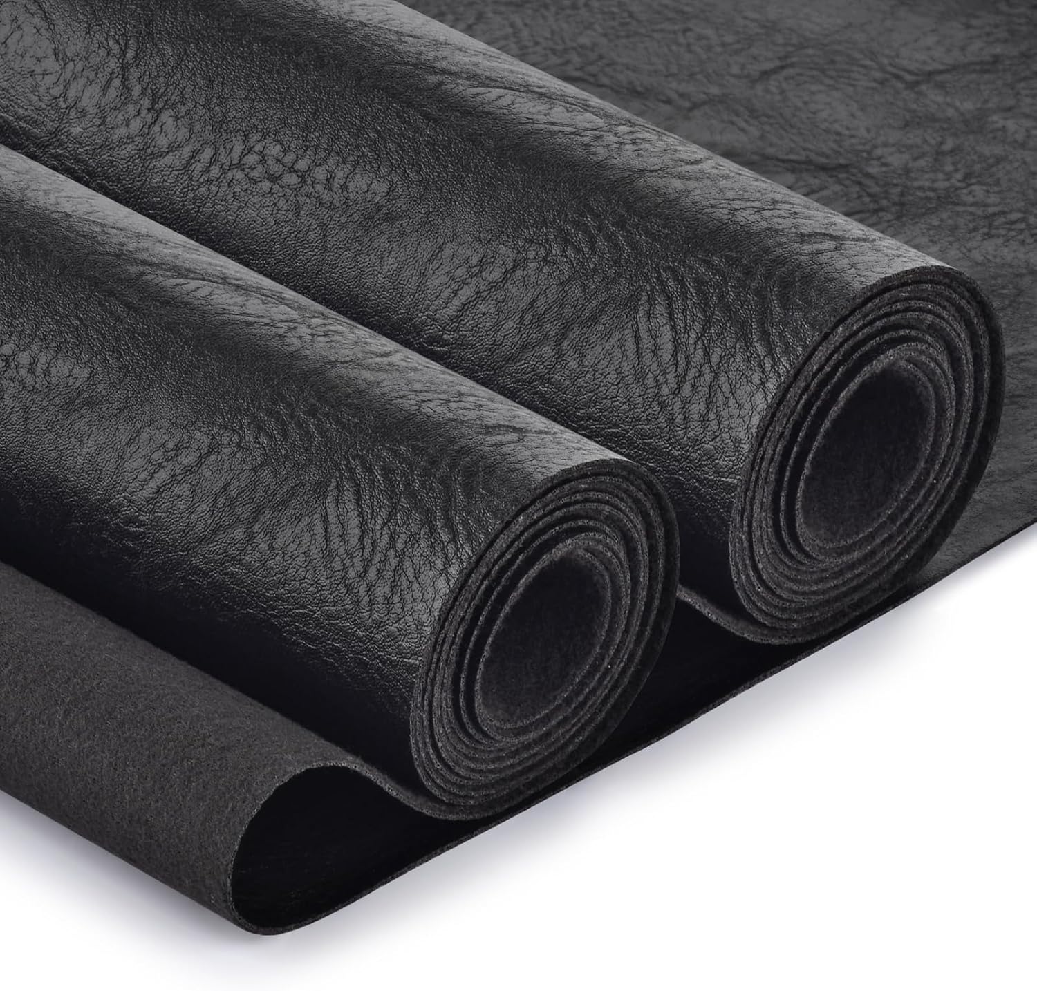 Faux Leather Fabric, Soft Synthetic PU Fabric Material, Thick Durable Synthetic Repholstery Leather Vinyl, Soft Touch Distressed DIY Crafts, Upholstery - Individual 1 Yards Cut 36" x 54"- Black