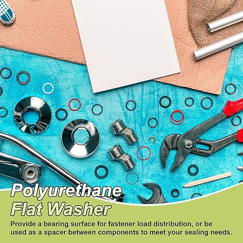 Miniatura 5 de uxcell 10 arandelas planas de poliuretano, 1.024 in de diámetro exterior de 0.472 in de identificación, 0.079 in de grosor, redonda, de poliuretano,