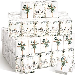 Seajan 120 Pack Christian Pocket Tissues Gifts Bulk 4 Ply Bible Verse Travel Packs Tissue Small Size Individual Pocket Packs Religious Party Favors for Church Wedding Home Travel(Fresh Style)