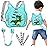 Accmor Toddler Harness Leash+ Anti Lost Wrist Link, Cute Dinosaur Kids Harness with Leash, Collapsible Child Leash Baby Walking Harness Wristband Assistant Strap Belt for Boys Girls to Outdoor Travel
