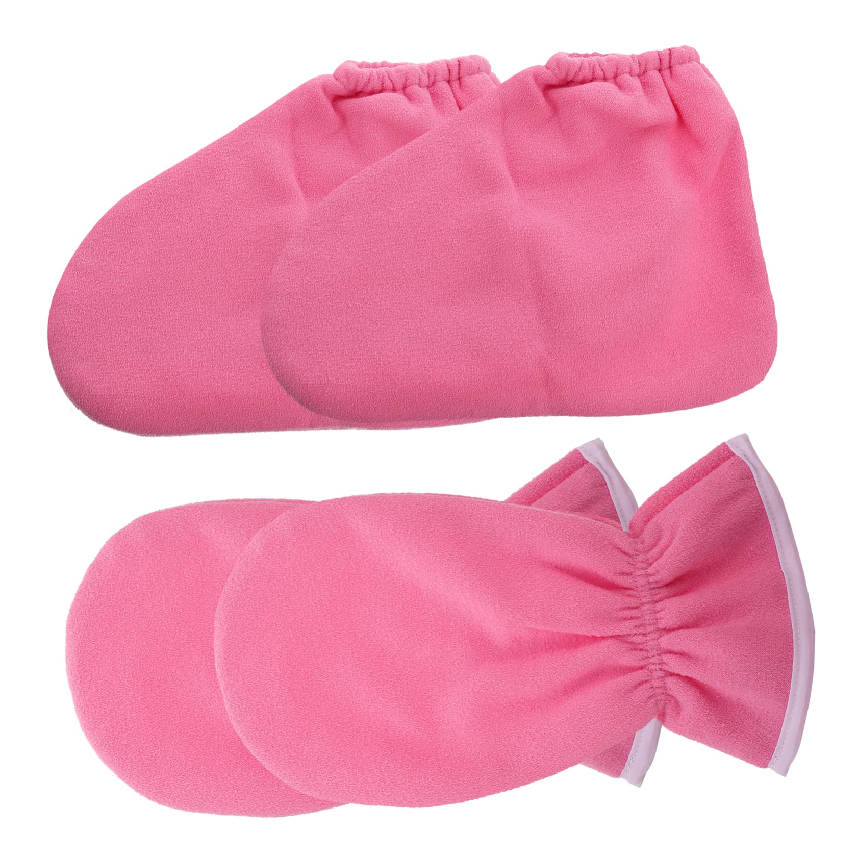 SHERCHPRY 4pcs Paraffin Wax Foot Socks Hand Care Gloves Spa Booties Paraffin Wax Therapy Gloves for