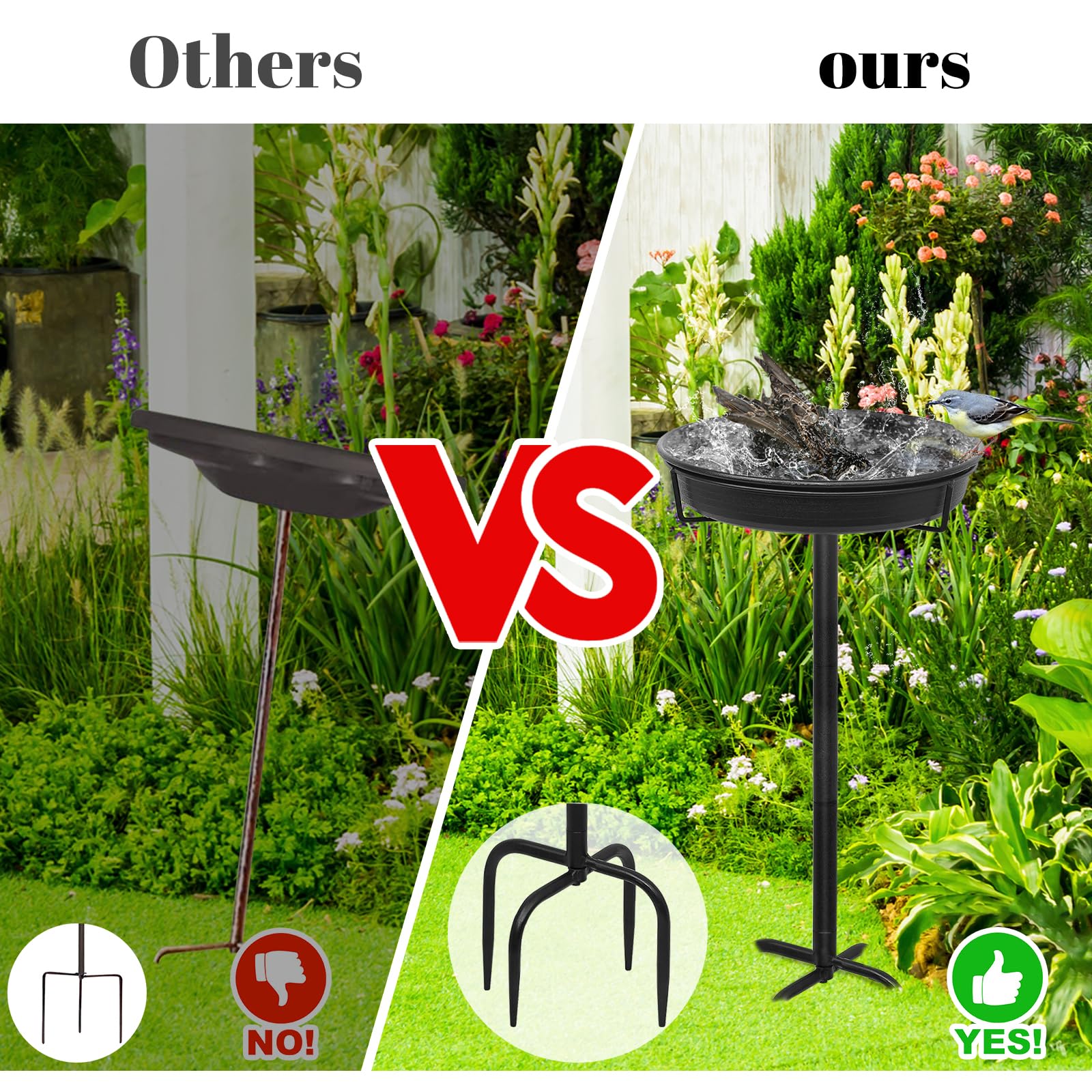 I Abbeveratoio Per Uccelli In Piedi Resistente Al Gelo Per Giardino Balcone Abbeveratoio Per Uccelli Marrone 28 Cm X 11 Cm X 3 Cm L X P X A C 89032314