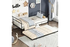 Sturdy Twin Daybed with Easy Pull-Out Trundle: Perfect for Siblings and Sleepovers