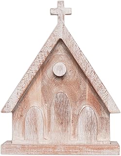 Sunset Vista Designs Christmas & Holiday Décor Carved Wooden Tabletop Display, 11" High, Church