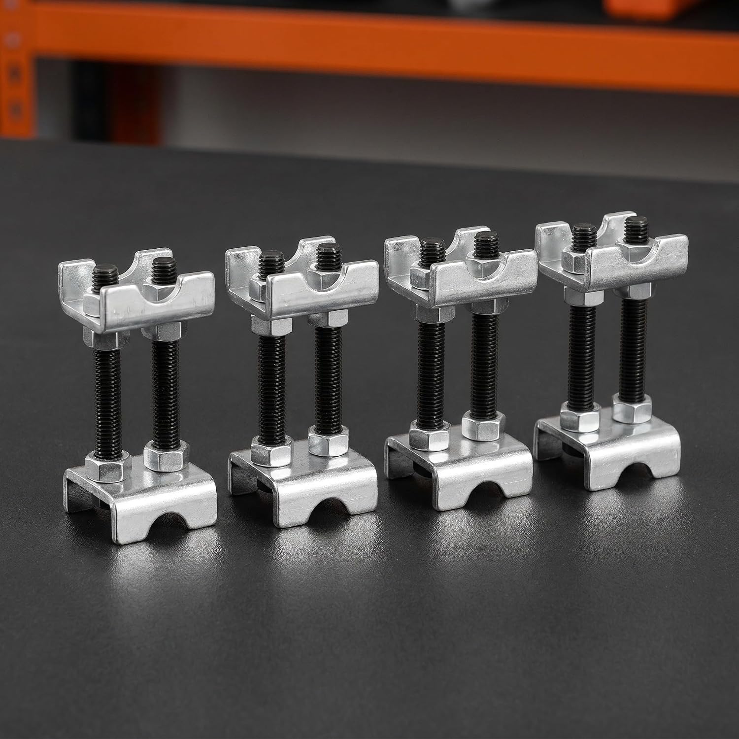 ORFOFE 4pcs Adjustable 2-Way Mini Coil Spring Compressor Spacers for Car and Truck Suspension Carbon Steel Dual Way Adjustable Spiral Structure Spring Booster Tool Space-Saving Design