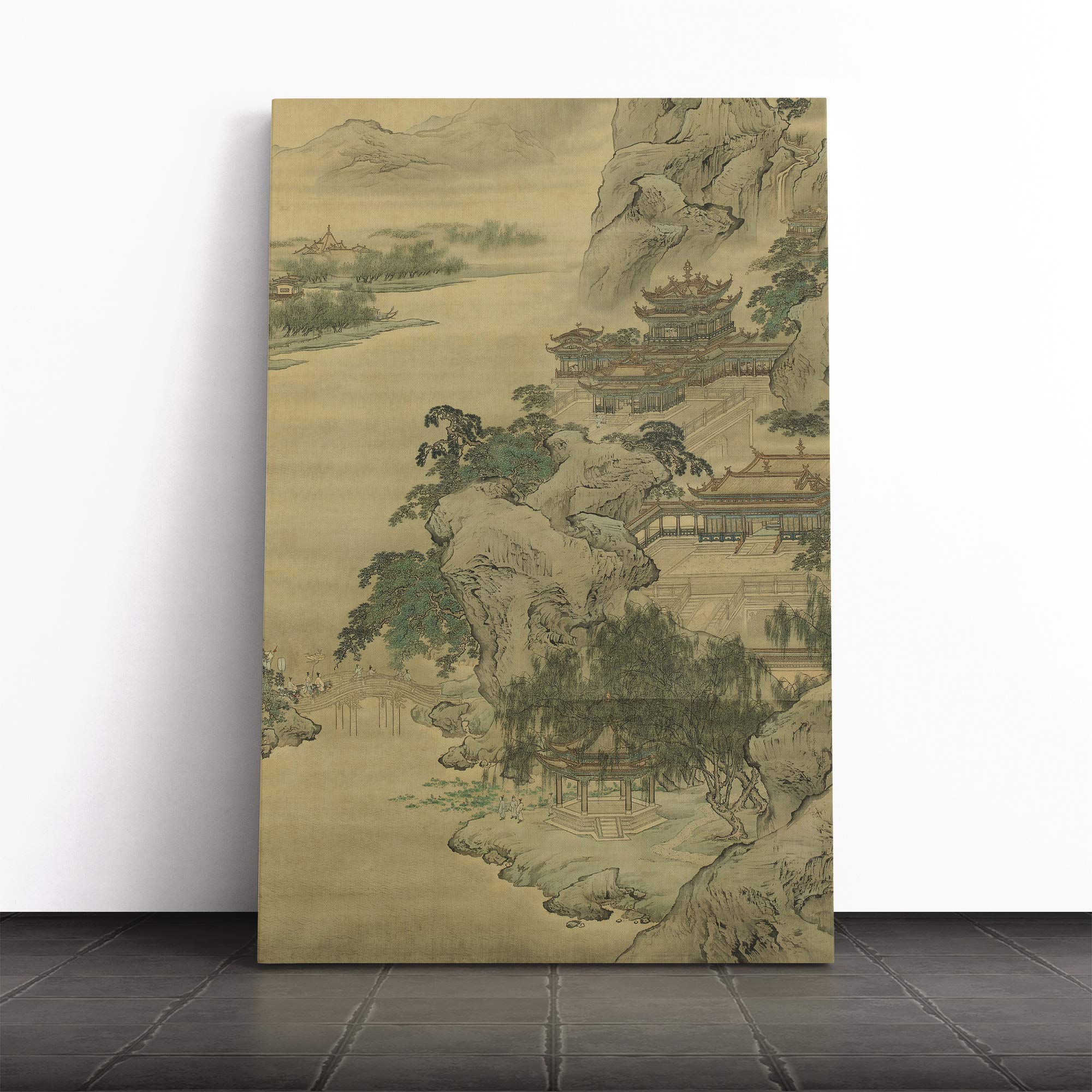 Wall Yuan Yao Oriental Art Canvas Print | Gallery Wrapped 30mm Frame Wall Art | 24x16 inches | Ready to Hang | Contemporary Picture | Living Room Bedroom Lounge Office