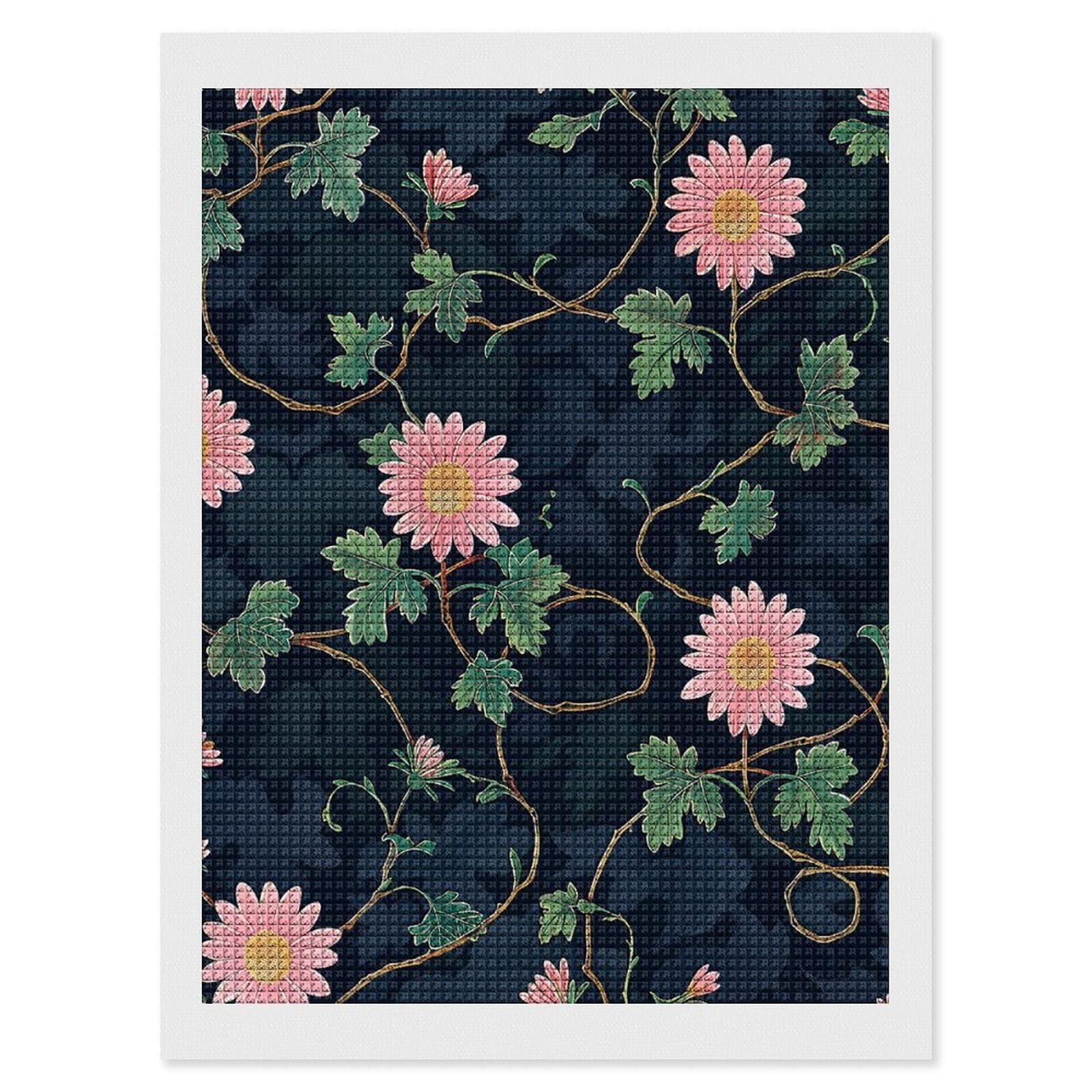 Daisies and Vines Diamond Art Kits for Adults, DIY 5D Diamonds Painting Kits for Beginner, Round Full Drill Diamond Dots Painting, 12"x16" Diamonds Pictures Gem Art and Crafts Wall Decor