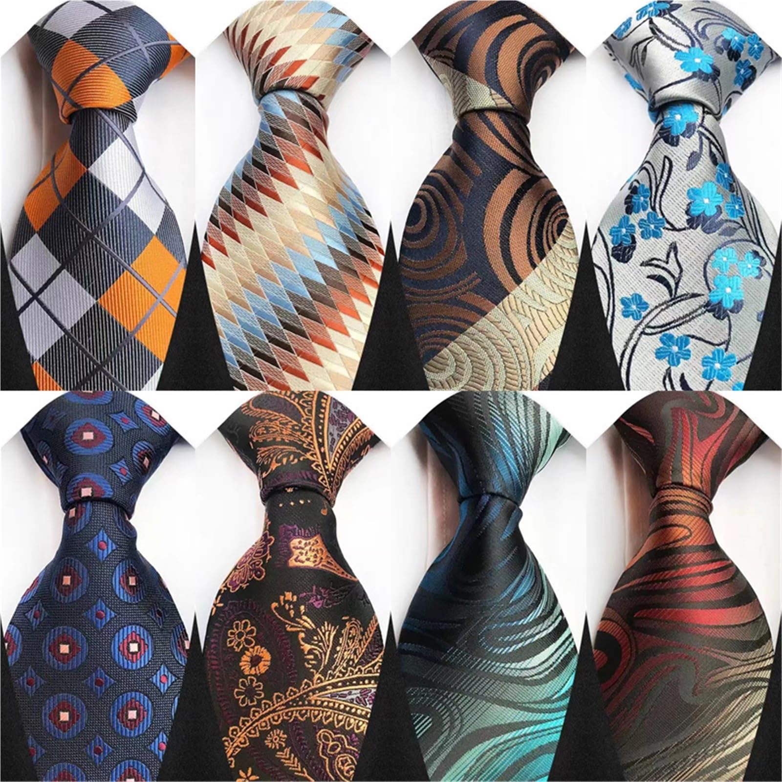 Cravate Homme Tenue Formelle Cravate Jacquard Classique À Rayures Florales, 8CM, Accessoire Quotidien De Mariage, Fête D'affaires for Hommes