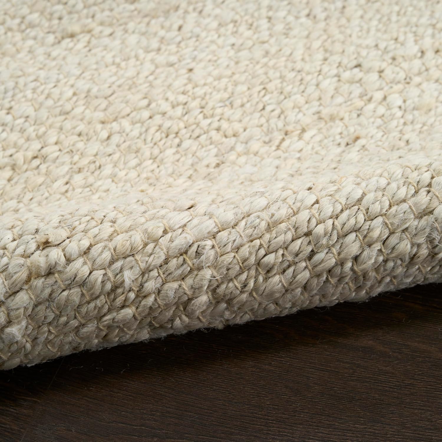Nourison Home Natural Jute Ivory 2' x 3' Area Rug - Easy Clean, Non Shedding, Bed Room, Living Room, Dining Room, Kitchen (2' x 3')
