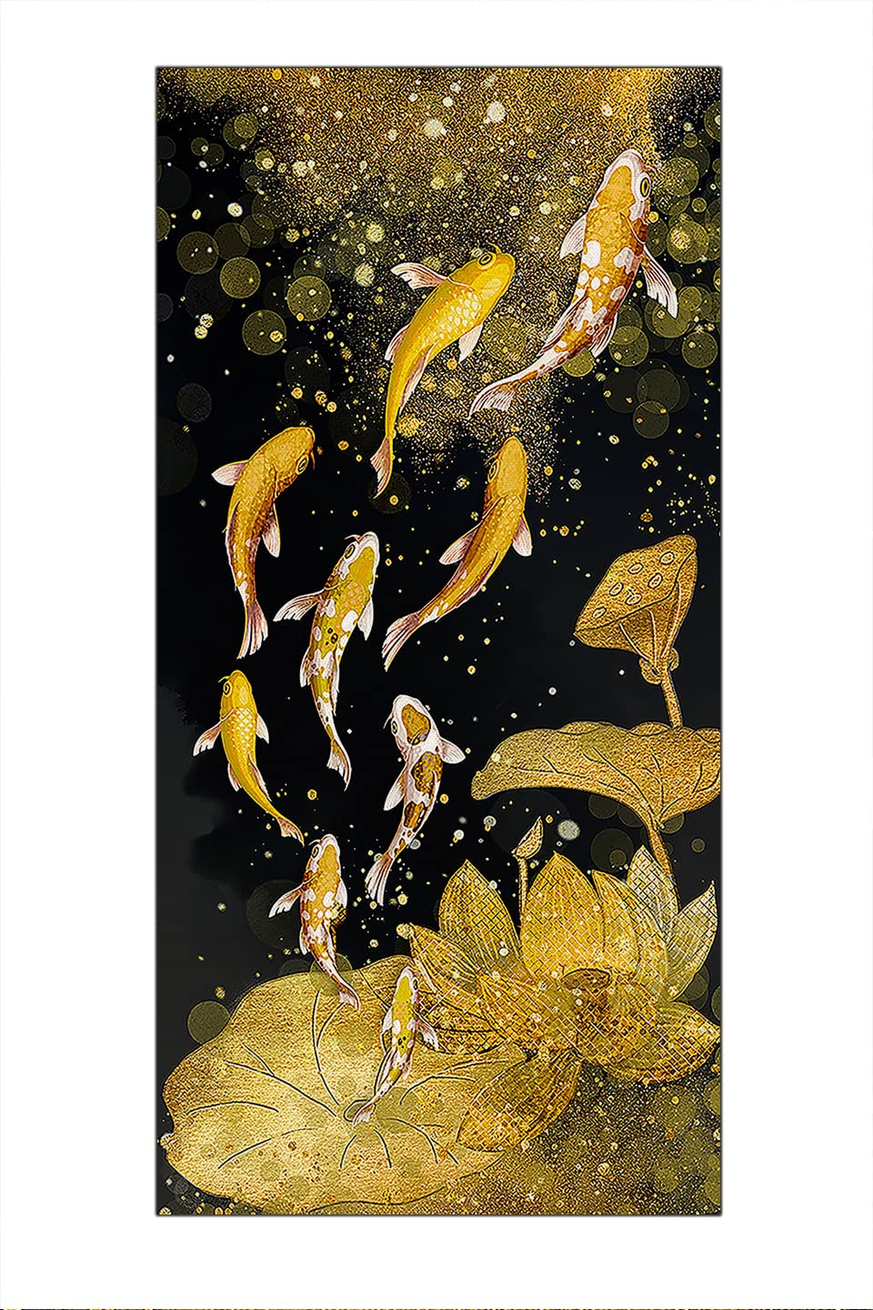 Amazon.com: ZWUBNN Canvas Art 9 Koi Fish Wall Art Lucky Koi Wall