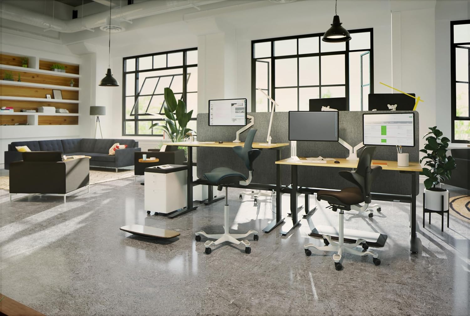 HAG Capisco Puls Adjustable Standing Desk Chair - Full Cushion (White, Black)