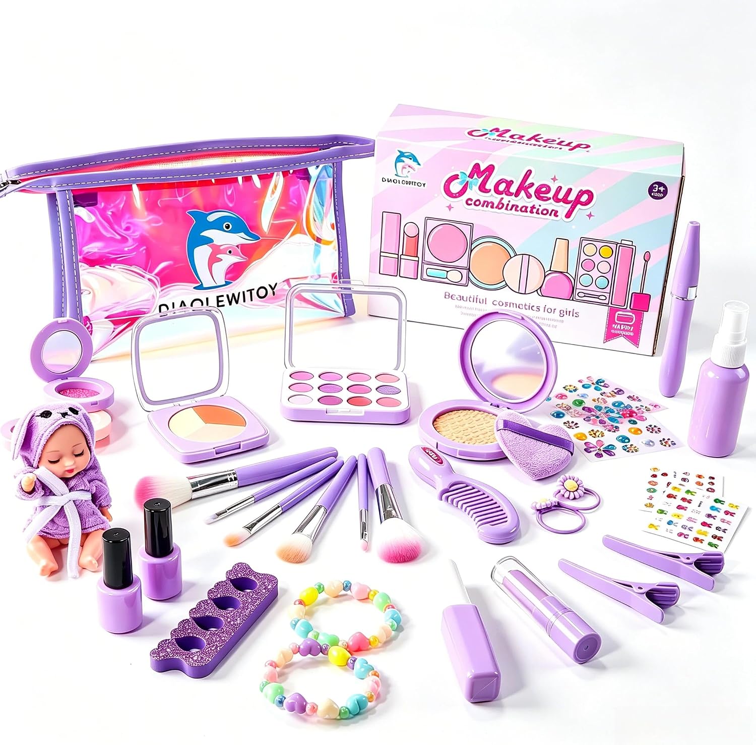 30pcs Kids Pretend Play Makeup Kit