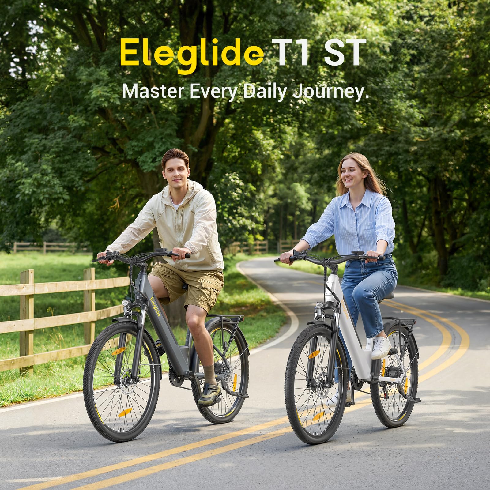 Eleglide Vélo électrique de Trekking T1 Step-Thru 27,5" Batterie Lithium 36V 13Ah 100km Moteur 250W 7 Vitesses Écran LCD
