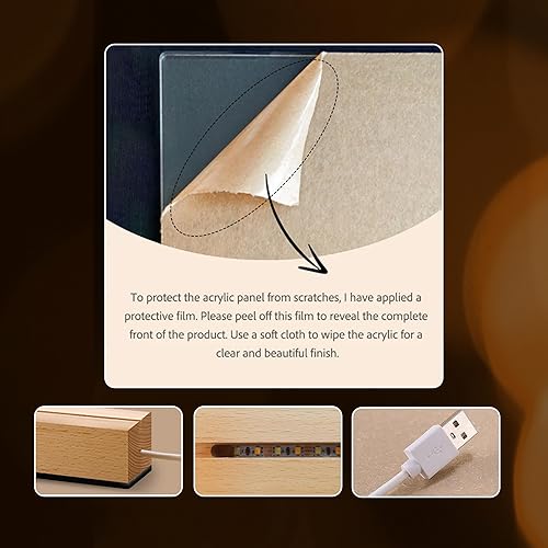 Miniatura 9 de Marco de fotos acrílico, placa de fotos LED personalizada, luz nocturna de foto personalizada, regalos de boda para ella, regalos de compromiso,