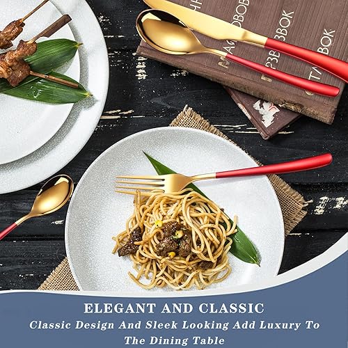 Miniatura 2 de Juego de cubiertos de 24 piezas de acero inoxidable con soporte, juego de utensilios pulidos de espejo para 6, juego de vajilla de cocina en el