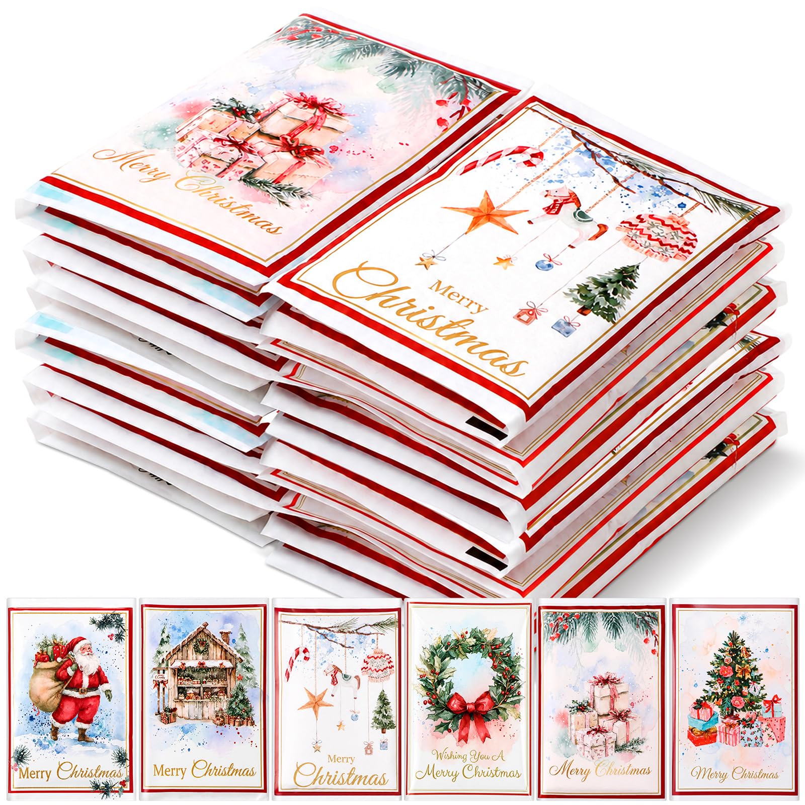 24 Pack Christmas Pocket Tissue Bulk Individual Travel Tissue Pack