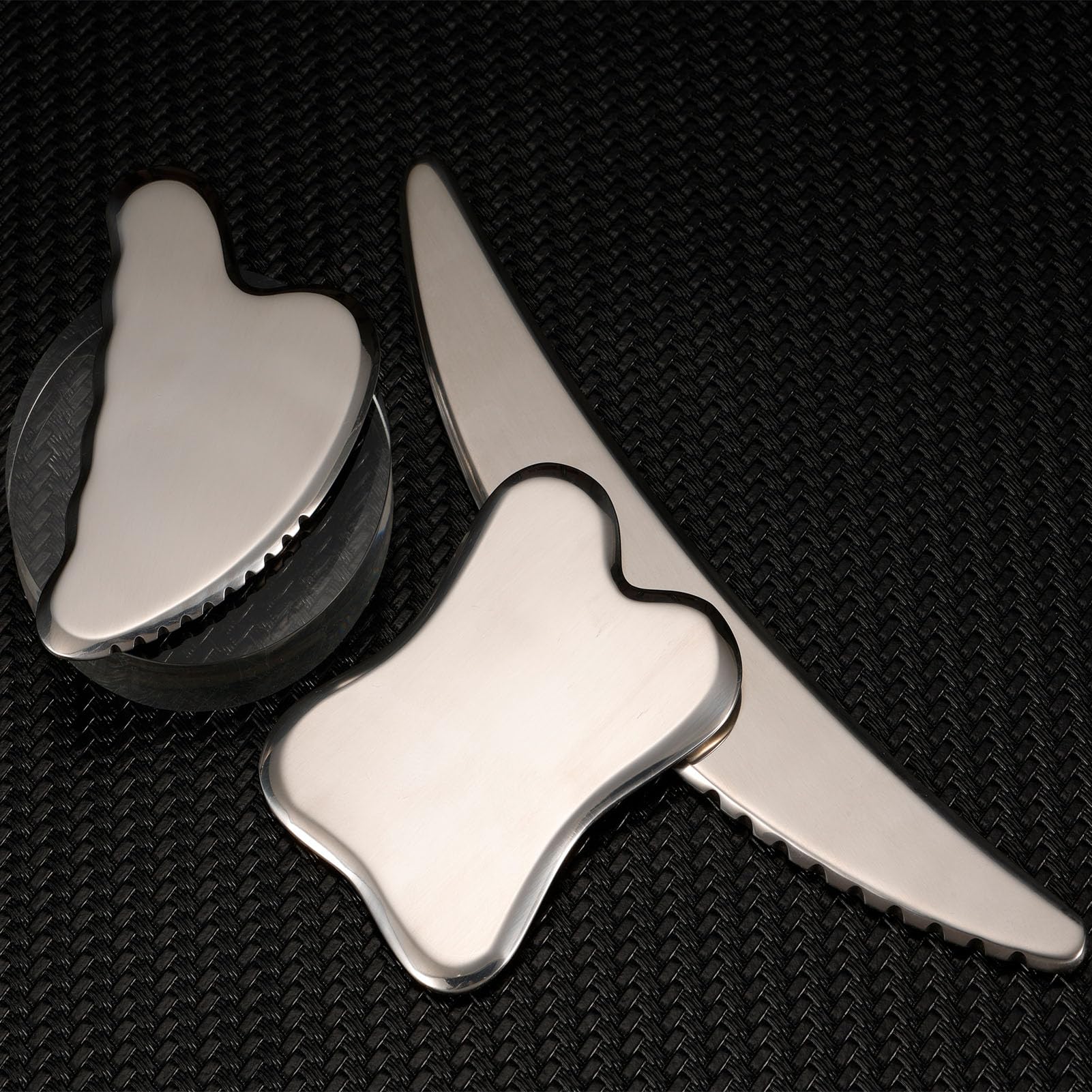 Gua Sha Herramienta de masaje raspado de acero inoxidable Herramienta de raspado muscular para terapia física facial Gua Sha masajeador inoxidable B
