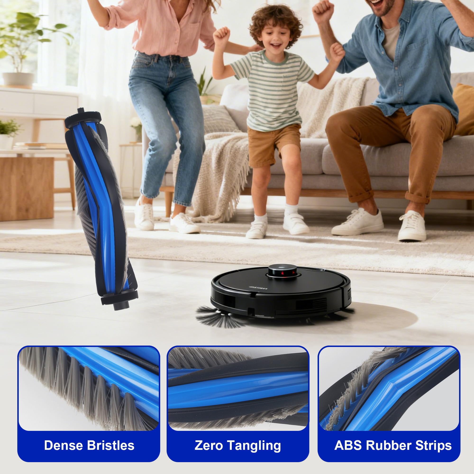 25 pezzi Accessori per ECOVACS DEEBOT T50 PRO Omni/T50 Omni/T50,2 Spazzole Principali, 6 Panni, 6 Sacchetti Raccoglipolvere, 6 Spazzole Laterali, 4 Filtri, 1 Spazzola di Pulizia