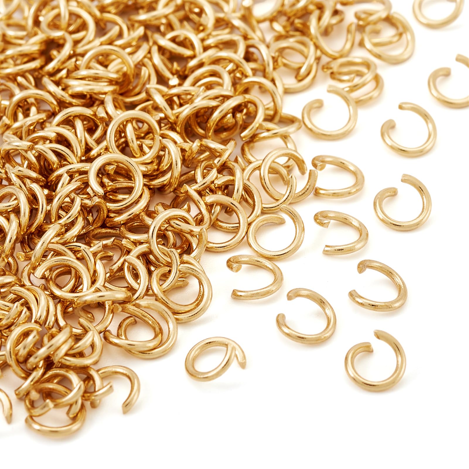 Craftdady 200pcs Stainless Steel Jump Rings 5mm Strong Metal Open Golden Link Ring Connector for Jewellery Necklace Earring Crafts Making