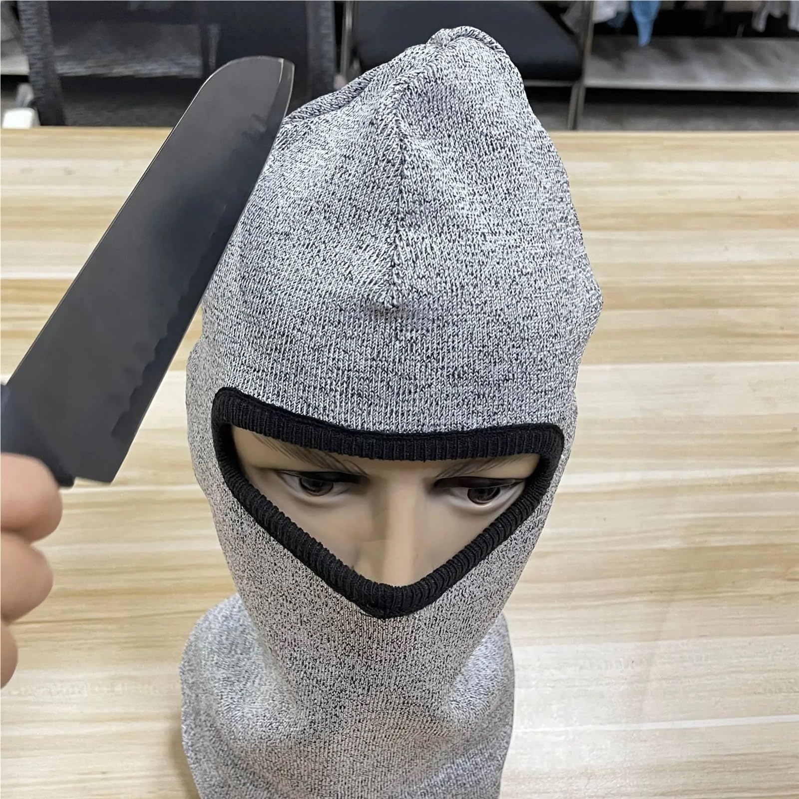 Máscara de seguridad anticorte con capucha autodefensa nivel 5, protección táctica contra cortes y rasgaduras for el cuello, good for trabajos al aire libre Flexible