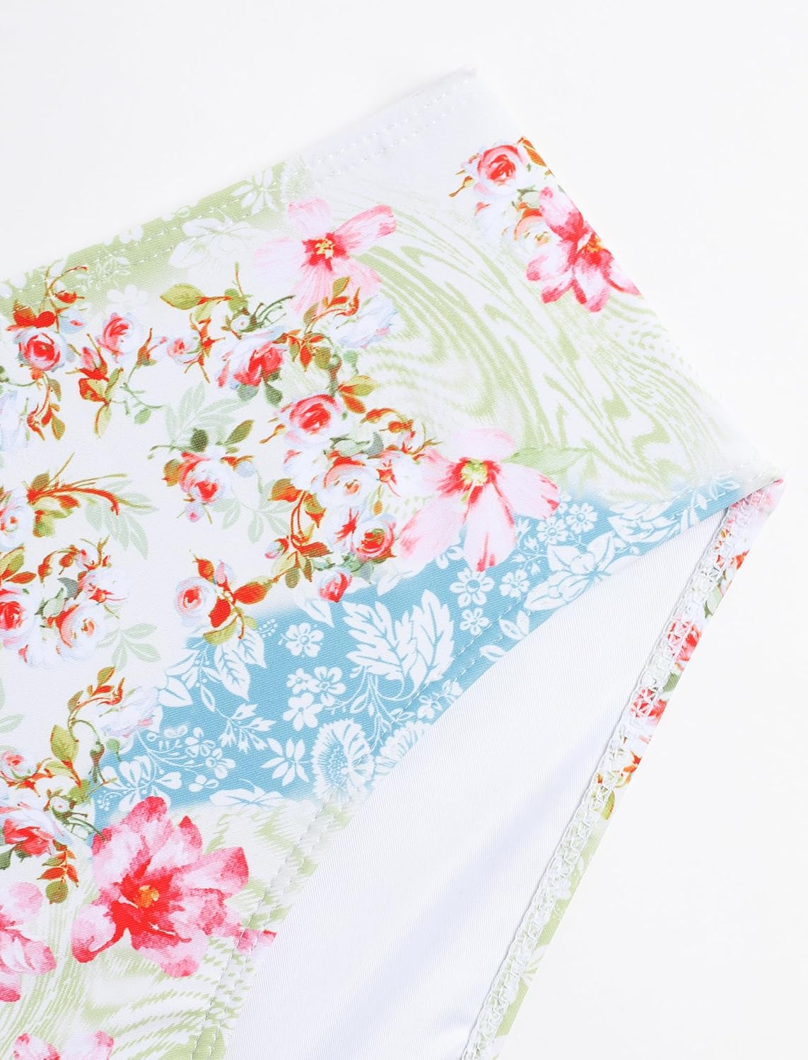 ZAFUL Tankini Swimsuits for Women V Neck Ruffle Floral Tummy Control Bikini Swimsuit 2 Pieces High Cut Bathing Suit - Image 7