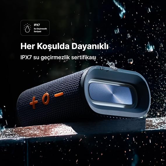 Xenon Smart Bluetooth Kablosuz Su Geçirmez IPX7 RGB TWS Stereo Hoparlör (Lacivert-Turuncu) X6703