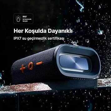 Xenon Smart Bluetooth Kablosuz Su Geçirmez IPX7 RGB TWS Stereo Hoparlör (Lacivert-Turuncu) X6703
