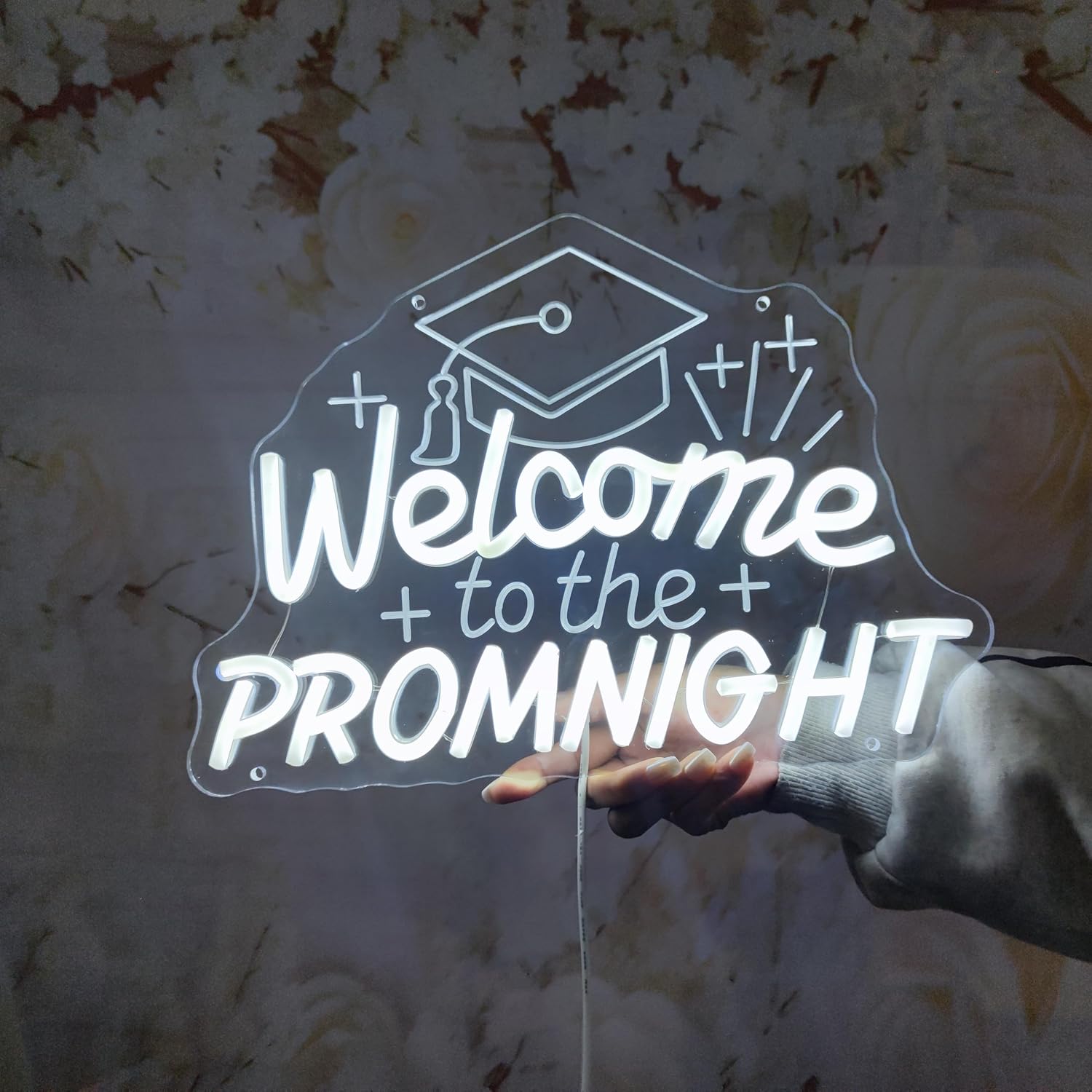 Prom Night Neon Sign for Wall Decor, Congrats Grad Led Sign Congratulations for Backdrop, Wedding Birthday Party Prom Home Room Shop Bar Decoration, Graduation, INSNEnN