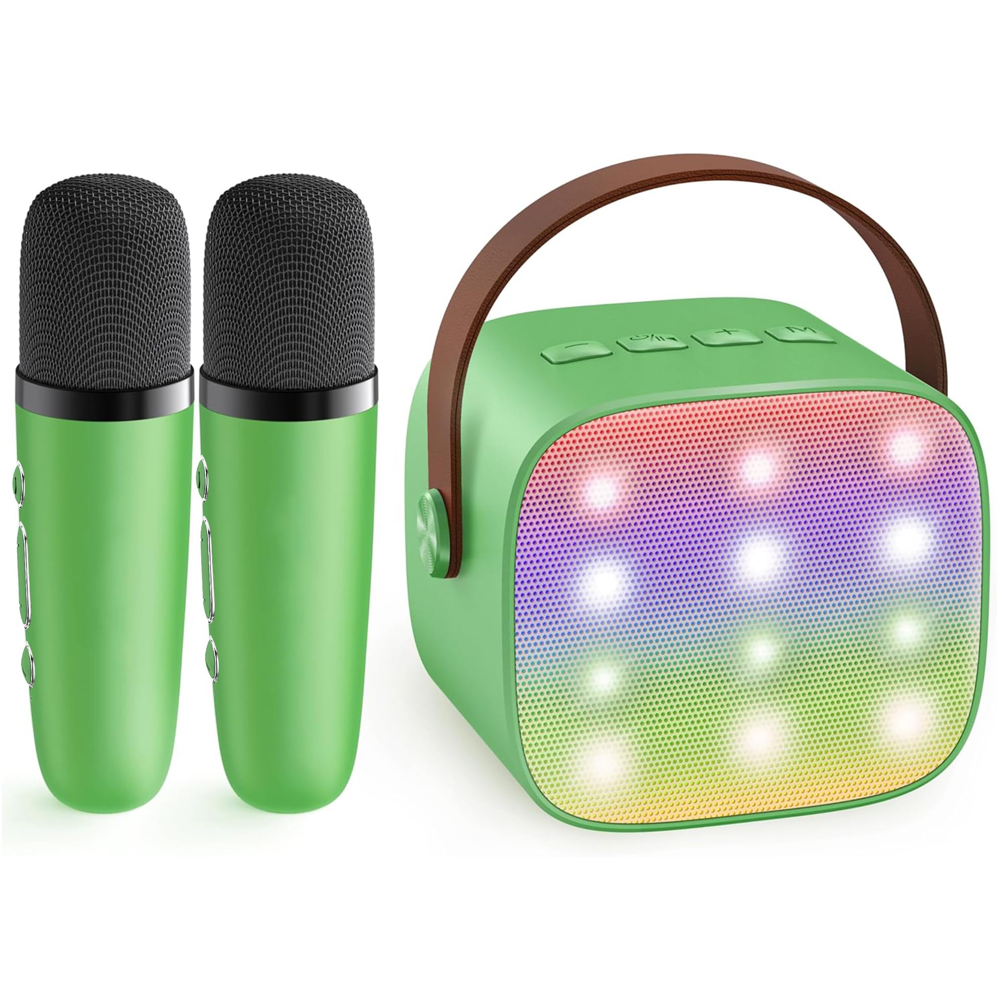YLL Karaoke Machine for Kids Adults, Toy Birthday Gifts for Girls Ages 4-12 | Portable Bluetooth Mini Speaker with 2 Wireless Microphones, 5 Magic Voices Party, Present for Boys Ages 3,4,5,6,7,8,9,10,12+