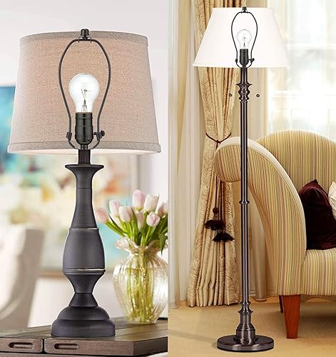 Miniatura 41 de Arpa de lámpara de latón de 8 pulgadas, 2 juegos, soporte de sombra desmontable para lámparas de mesa y pie, soporte resistente con sillín y remate