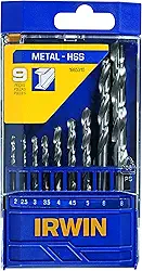 IRWIN Conjunto de Brocas para Metal com 9 Peças de 2mm a 8mm 1865310