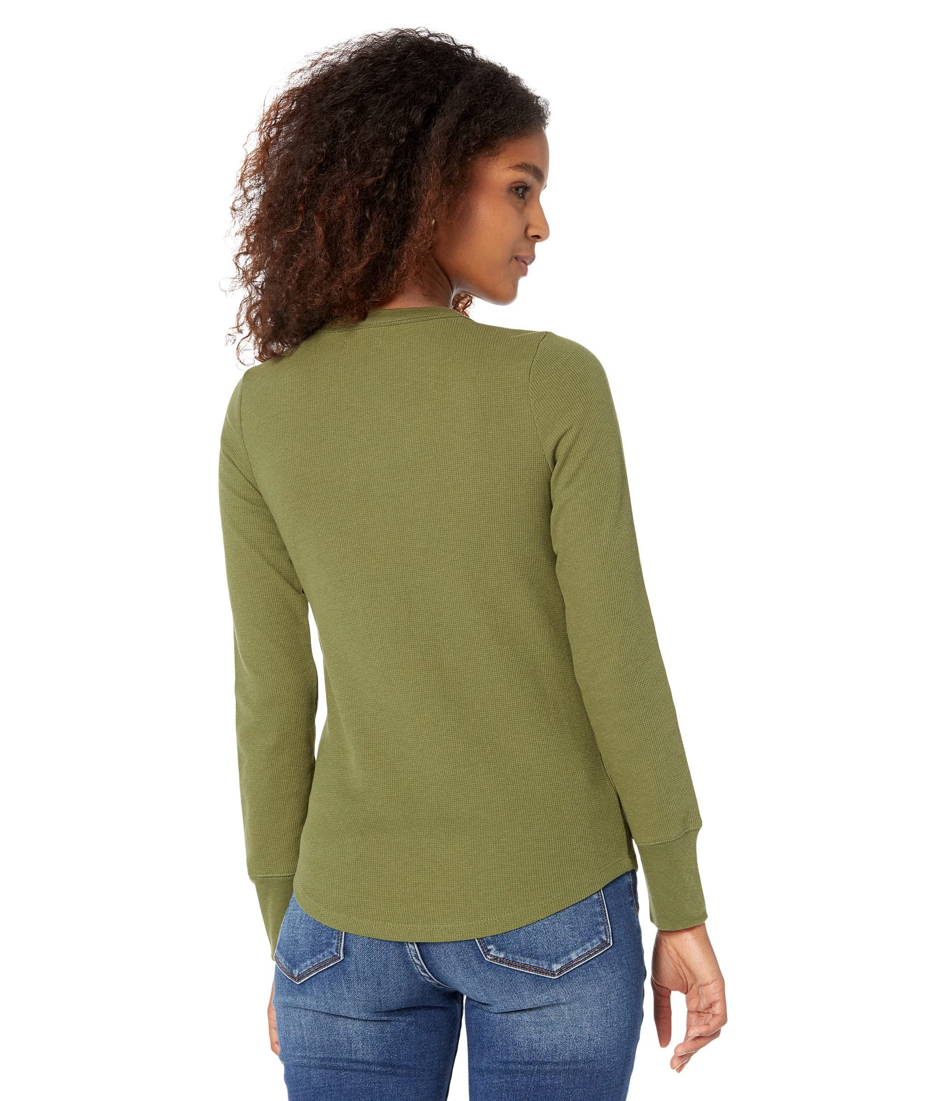 U.S. Polo Assn. Long Sleeve Thermal Henley Top Cypress Olive LG