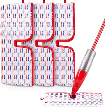 Microfiber Mop Pads Compatible with O-Cedar Promist MAX Spray Mop, Reusable Mop Refills Pads Mop Heads Replacement Thicken Microfiber Pads Wet Dry Pads Dual-Sides Use for Floor Cleaning3 Pack