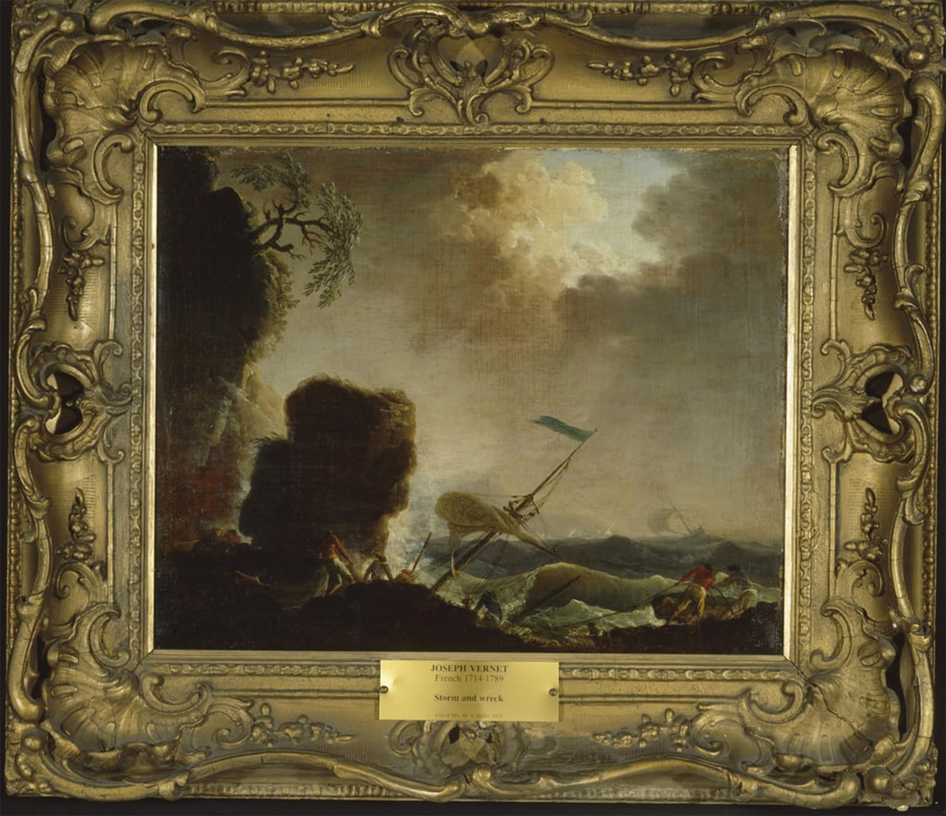 Posteriik No Frame Vintage Print Pop Art Landscape Artwork Storm And Wreck By Claude Vernet Art Prints For Office Home Decor 60X90cm