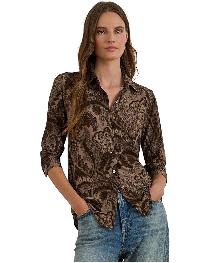 Lauren Ralph Lauren Slim Fit Paisley Jersey Shirt - Main View