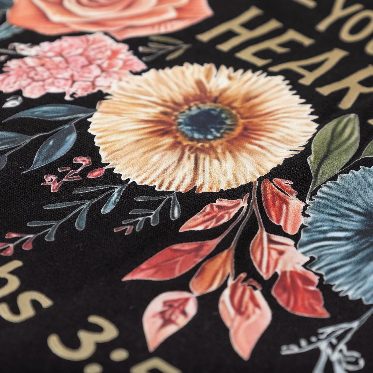 God is Good Christian T-Shirt for Women Oversized Floral Print Bible Verse Graphic Tee Religious Casual Top - Image 3