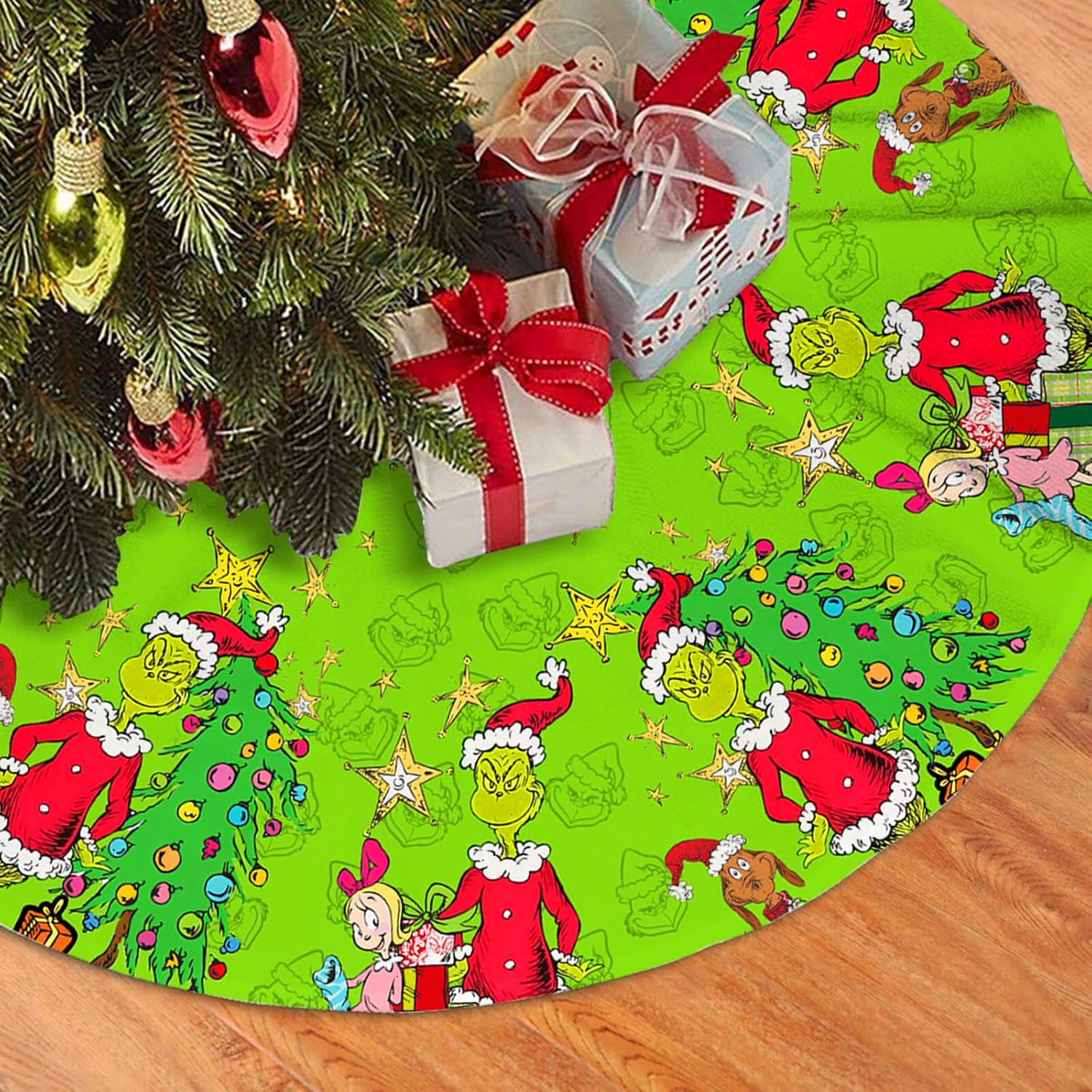 Christmas Tree Skirt, 48 Inch Polyester Christmas Tree