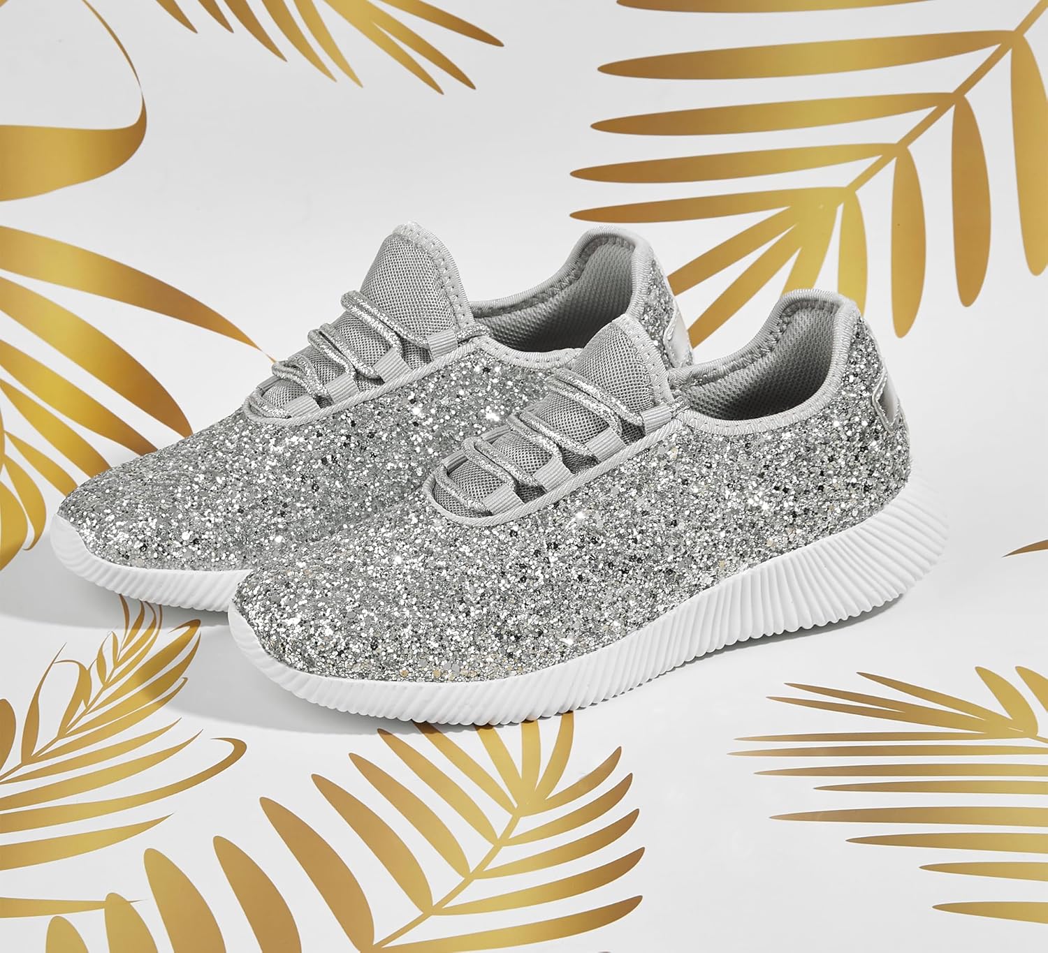 K KIP WOK Fashion Glitter Sneakers for Womens Silp On Running Shoes Lightweigt Tennis Walking Sneakers - Image 5