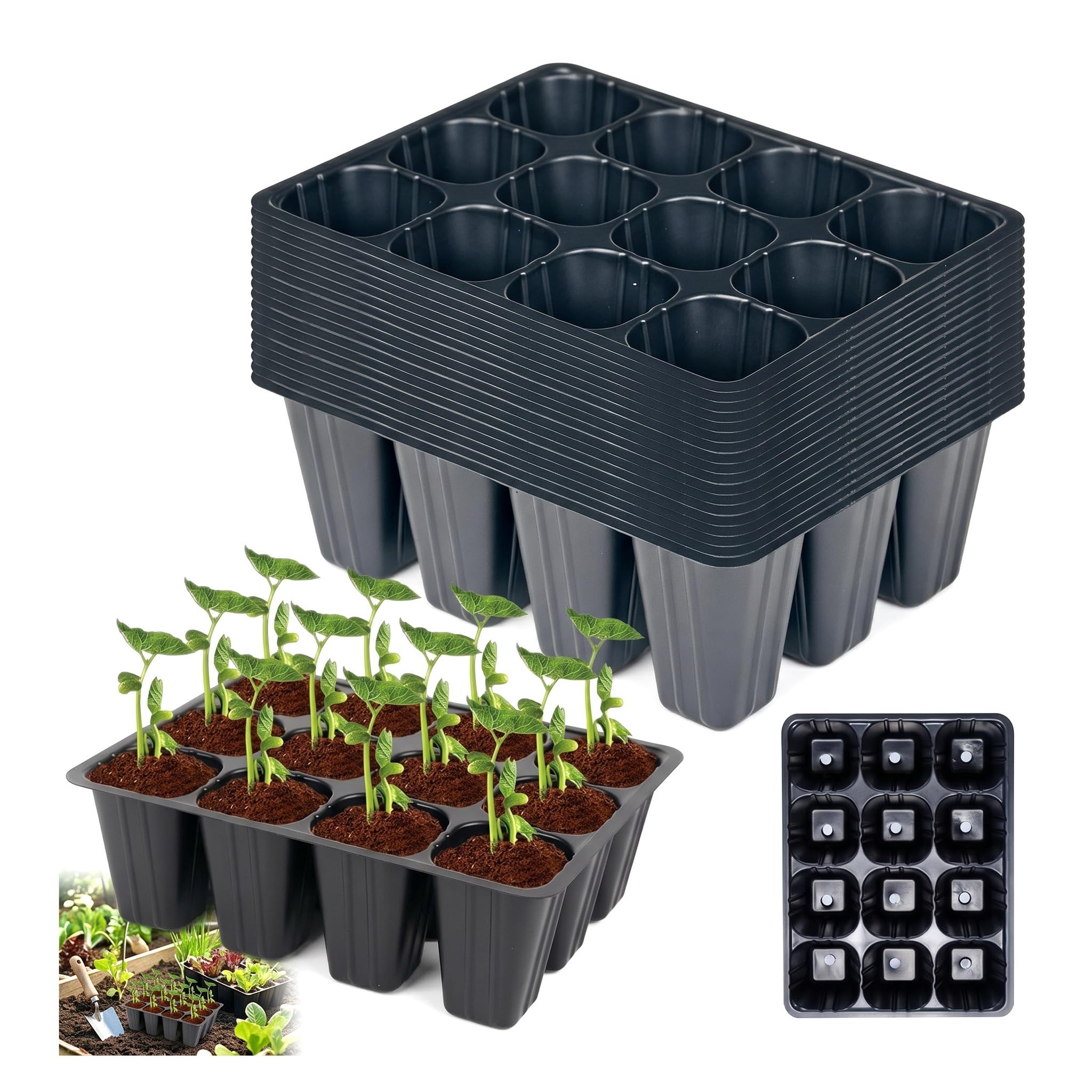 240 Cells Seedling Plug Trays, 20 Pcs Reusable Seed Starter Container