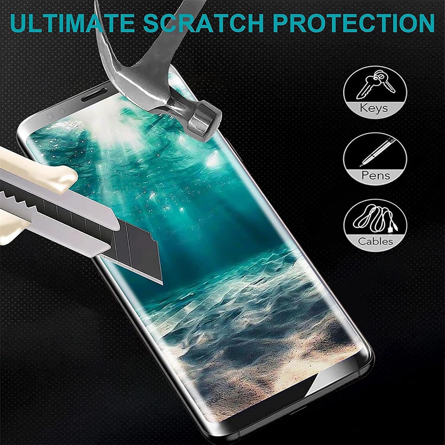 Arshek Galaxy S9 Screen Protector, [2 Pack] Case Friendly,Bubble-Free,9H Hardness 3D Curved, Scratch-Resistant for Samsung S9 Tempered Glass Screen Protector, black